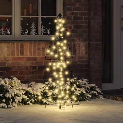 Image de vidaXL Arbre de Noël avec 100 LED blanc chaud 120 cm rotin