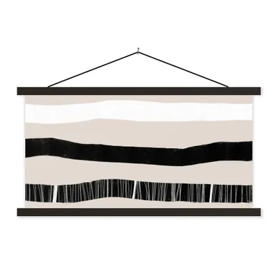 Produktbild von MuchoWow® Textilposter Linie - Pastell - Minimalismus - Muster 150x75 cm mit schwarzem Rahmen - Posterleiste