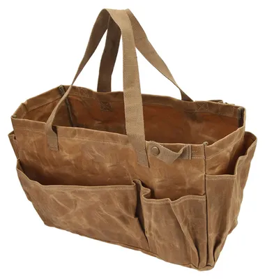 Image de Sac en toile, imperméable, résistant à l'usure, grande capacité, poignée pratique pour le camping, kaki