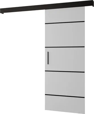 Produktbild von MEBLE KRYSPOL Salwador 4 Schiebetür, 90x204 cm, Weiß, Schwarz , Schwarz