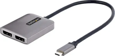 Immagine prodotto di StarTech.com Adattatore USB-C a DisplayPort a 2 Porte - Hub MST Doppia Porta DP 1.4 Alt Mode e DSC fino a 5K 60Hz - Splitter USB Tipo-C Multi-Monitor DisplayPort per Laptop - HDR - Cavo da 30 cm - Solo Windows