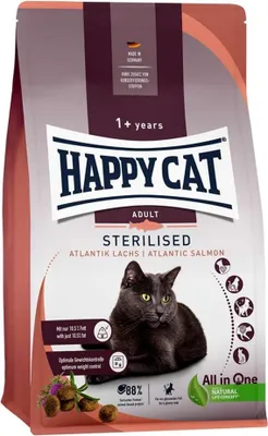 Image de Happy Cat Croquettes Sterilised Adult Atlantique Saumon 4kg