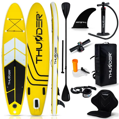 Produktbild von THUNDER® Stand Up Paddle Board | COAST YELLOW | 320x75x15cm | Žlutá | Do 150kg | Kompletní sada | Nafukovací | Paddleboard | SUP příslušenství | Sedátko do kajaku |