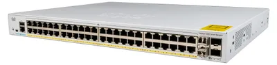 Produktbild von Cisco CAT1000L 52Port fixed managed L2 Switch: - 48x1GE Ports, PoE+ with 740W PoE budget, 4x1GE SFP uplinks, - 104Gbps switching Bandwidth, WebUI, USB-A, USB mini-B, - inkl. Fan, external Bluetooth dongle plugs into USB port, - Security: 802.1X support, st