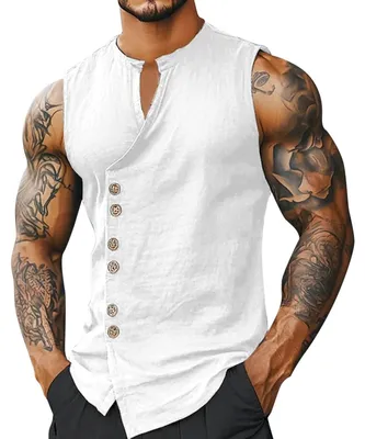 Imagen del producto de Camiseta de tirantes de verano para mujer, con cuello en V y botones