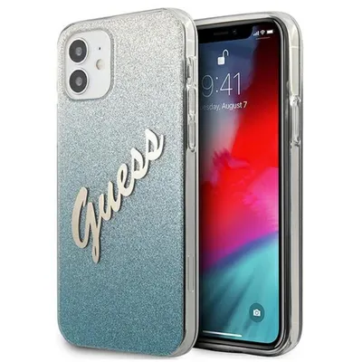 Immagine prodotto di Guess Guhcp12Spcuglsbl Iphone 12 Mini5,4 Niebieski/Blu Custodia rigida Glitter Gradient Script