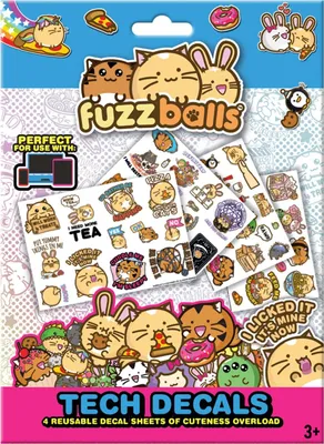Produktbild von Fuzzballs Set Aufkleber aus Vinyl wiederverwendbar