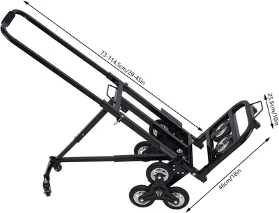 Obrázek produktu pro Schodišťový vozík, nosnost 150 kg, skládací konstrukce, černý