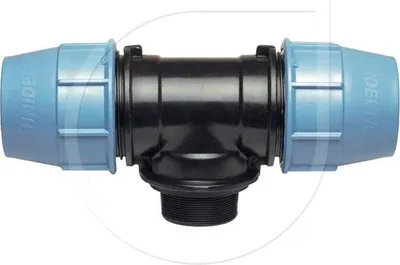 Immagine prodotto di Raccordo a T PN16 con AG per tubo PE Ø25x1 x25mm