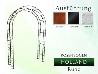 Produktbild von Rosenbogen HOLLAND RUND Gesamtbreite 1,80 m Schwarz Pergola Metallrosenbogen Gartenbogen Rosensäule