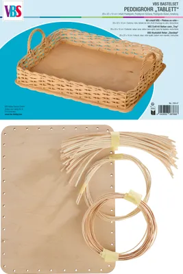 Produktbild von VBS Bastelset Peddigrohr "Tablett", 29 x 22 x 10 cm