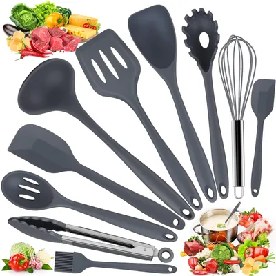 10-tlg. Silikon-Küchenhelfer-Set, hitzebeständig, BPA-frei