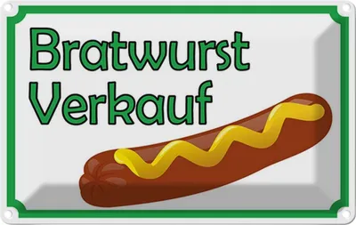 Immagine prodotto di vianmo Insegna di latta 12x18 cm Bratwurst Verkauf Restaurant