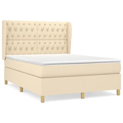 Produktbild von vidaXL Boxspringbett mit Matratze Creme 140x190 cm Stoff