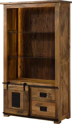 Image de MASSIVMOEBEL24 | Étagère en bois de Manguier / Bois de récupération 100x45x175 naturel laqué RAILWAY LUX #165