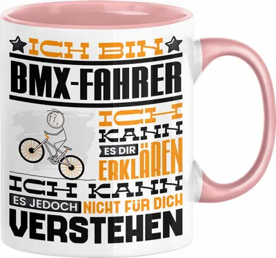 Produktbild von BMX-Fahrer Geschenk Kaffee-Tasse Geschenkidee für BMX-Fahrer Ich Bin BMX-Fahrer Ich Kann Es Dir Erklären Jedoch Nicht Für Dich Verstehen Spruch Lustig (Rosa)