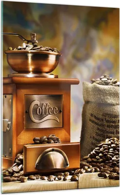 Produktbild von Bilder auf glas - Einteilig - Kaffee Körner Mühle Tasse - 70x100cm - Glasbilder - Wandbilder - Bilder - Wanddekoration aus Glas - Glas Bilder - Wandbild auf Glas - GPA70x100-2592