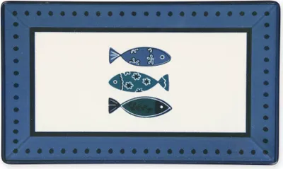 Produktbild von Excelsa Set 6 flache Teller Ocean aus bunter Keramik 25x15