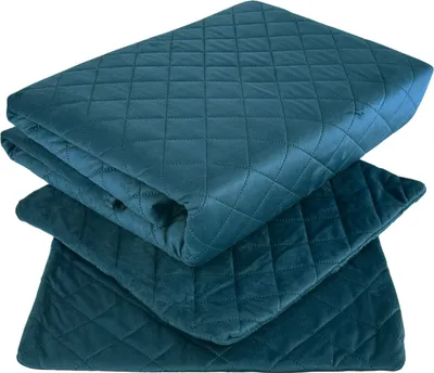 Produktbild von Tagesdecke Steppdecke Bettüberwurf Zweiseitige Samt Velvet Amarante Dunkles Türkis 010 220x240+2x40x40