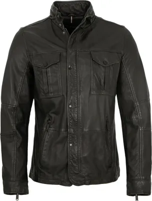 Produktbild von Bugatti - Herren Echtleder Lederjacke Lammnappa holzkohle