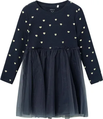 Produktbild von NAME IT Kleid Regular Fit Tüll-Detail Langarm knielang Größe: