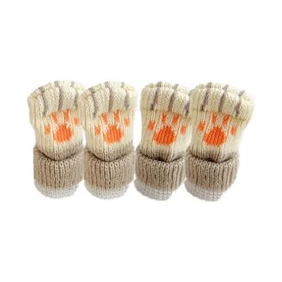 Produktbild von Stuhlsocken, Tischbeinpolster mit niedlichem Katzenpfoten-Design, Bodenschutz, rutschfeste Stricksocken