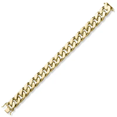 Produktbild von 14mm Armband Panzerkette Armschmuck 585 Gold Gelbgold diamantiert 22cm
