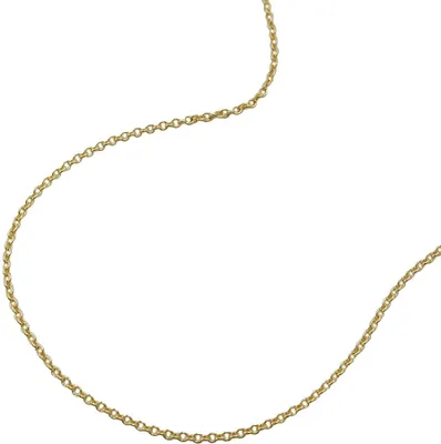 Produktbild von 0,7mm Rundankerkette Halskette Collier aus 375 Gold Gelbgold 42cm Goldkette