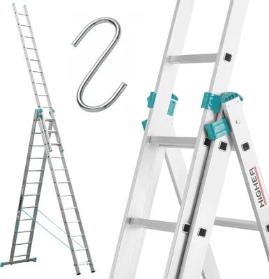 Zdjęcie produktu dla Drabina aluminiowa wielofunkcyjna HIGHER uniwersalna 3x12 PRO 150kg