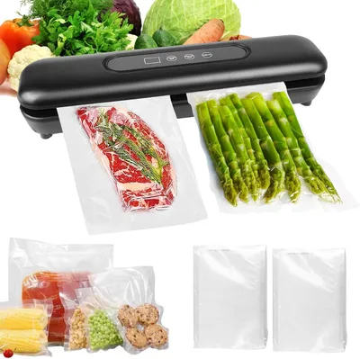 Immagine prodotto di Macchina per il sottovuoto - Sigillatrice per alimenti - Conservazione degli alimenti - Funzionamento automatico - Larghezza di sigillatura di 25 cm - Colore nero