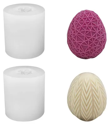 Immagine prodotto di 2 stampi in silicone per uova di Pasqua 3D, adatti per candele, sapone o cottura