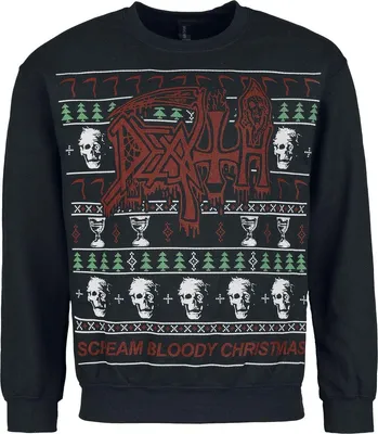 Produktbild von Death Weihnachtspullover Herren Holiday Sweater - Scream Bloody Christmas schwarz S