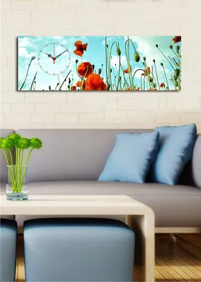 Produktbild von Opviq, 3090CSMOR- CLA1684, Bunt, Wanduhren, 30 x 90, 100% Wildleder -Leinwand