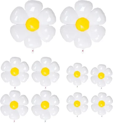 Produktbild von Set aus 10 Folienballons in Gänseblümchenform für Festdekoration