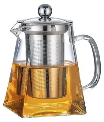 Produktbild von Quadratische Teekanne mit Edelstahlfilter, 650 ml