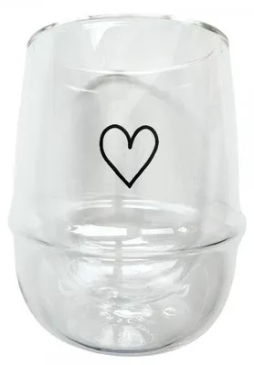 Produktbild von Eulenschnitt Doppelwandiges Glas Herz (200ml)