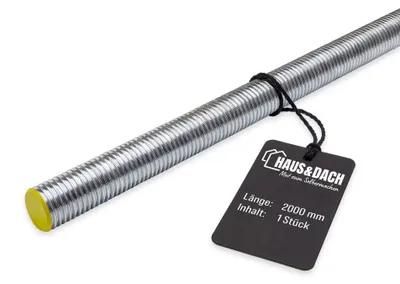 Produktbild von HAUS&DACH Gewindestange M27x2000 mm DIN 975 - Gewindestab für Montage, Bau & Befestigung, Stahl 8.8 galvanisch verzinkt - 1 Stk.