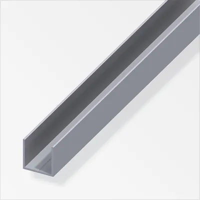 Produktbild von alfer Quadrat-U 1 m, 35.5 x 2.4 mm Aluminium roh blank