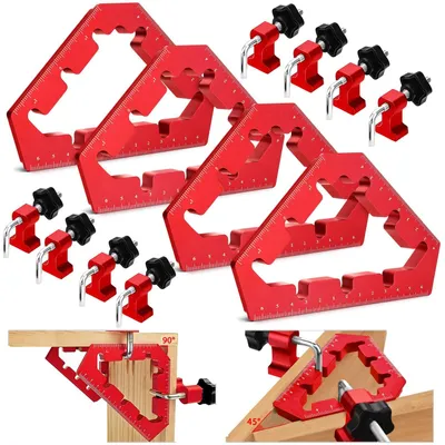 Image de Solidchoice - Ensemble de 4 pinces d'angle pour travaux de menuiserie de précision