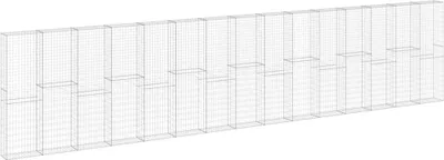 Produktbild von vidaXL Gabionenwand mit Abdeckung Verzinkter Stahl 900x30x200 cm