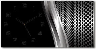 Produktbild von Wanduhr aus Glas – 60x30 cm - Glasbild - Glasuhr - Gehärtetes Glas - schwarze-zeiger - Metallisch motiv