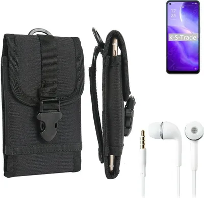 Produktbild von K-S-Trade Holster Schutz Hülle kompatibel mit Oppo Reno5 Z 5G Gürteltasche Handy Hülle Tasche outdoor Seitentasche schwarz 1x + Kopfhörer