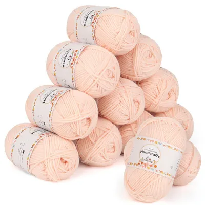 Image de Kit de fil pour crochet et tricot, 600g (12 pelotes de 50g), mélange acrylique et coton, multicolore