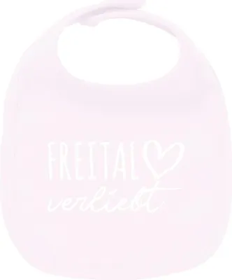 Produktbild von Huuraa Unisex Babylatz Freital verliebt Geschenk Babypink  Baumwolle Freital Mitbringsel