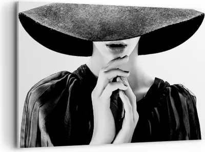 Produktbild von Bild auf Leinwand - Leinwandbild - Einteilig - Frau Hände Hut - 100x70cm - Wand Bild - Wanddeko - Wandbilder - Leinwanddruck - Bilder - Wanddekoration - Leinwand bilder - Wandbild - AA100x70-5128
