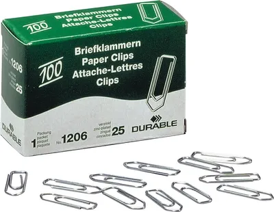 Productafbeelding van Kantoorclips, 26 mm, verzinkt, verpakking: 20 stuks x 100 stuks