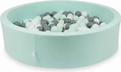 Image de Piscine Dry Mint 110x30 avec 400 boules : Blanc, Gris, Menthe claire