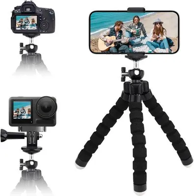 Produktbild von Mini-Stativ Handy - mit 360° drehbarer Halterung - Smartphone & Kamera Stativ - Für iPhone, Samsung, Reisen, Videoaufnahmen & Selfies