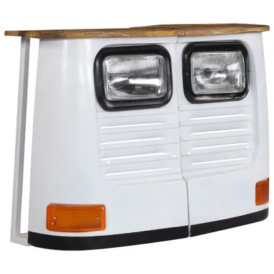 Image de vidaXL Buffet de camion en bois massif de mangue blanc