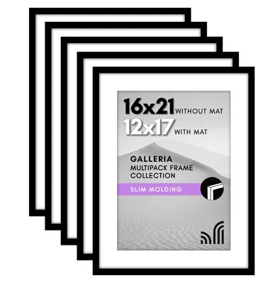 Fotolijsten-Set 5er, 40,6x53,3 cm, zwart, gepolijst Plexiglas, Wandmontage